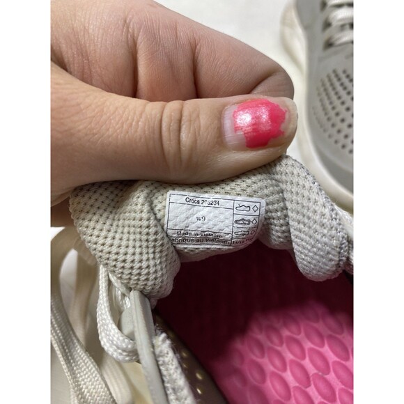 Crocs Sneaker Womens 9m Gray Lace up Literide Pacer Comfort Breathable Casual - Picture 5 of 7